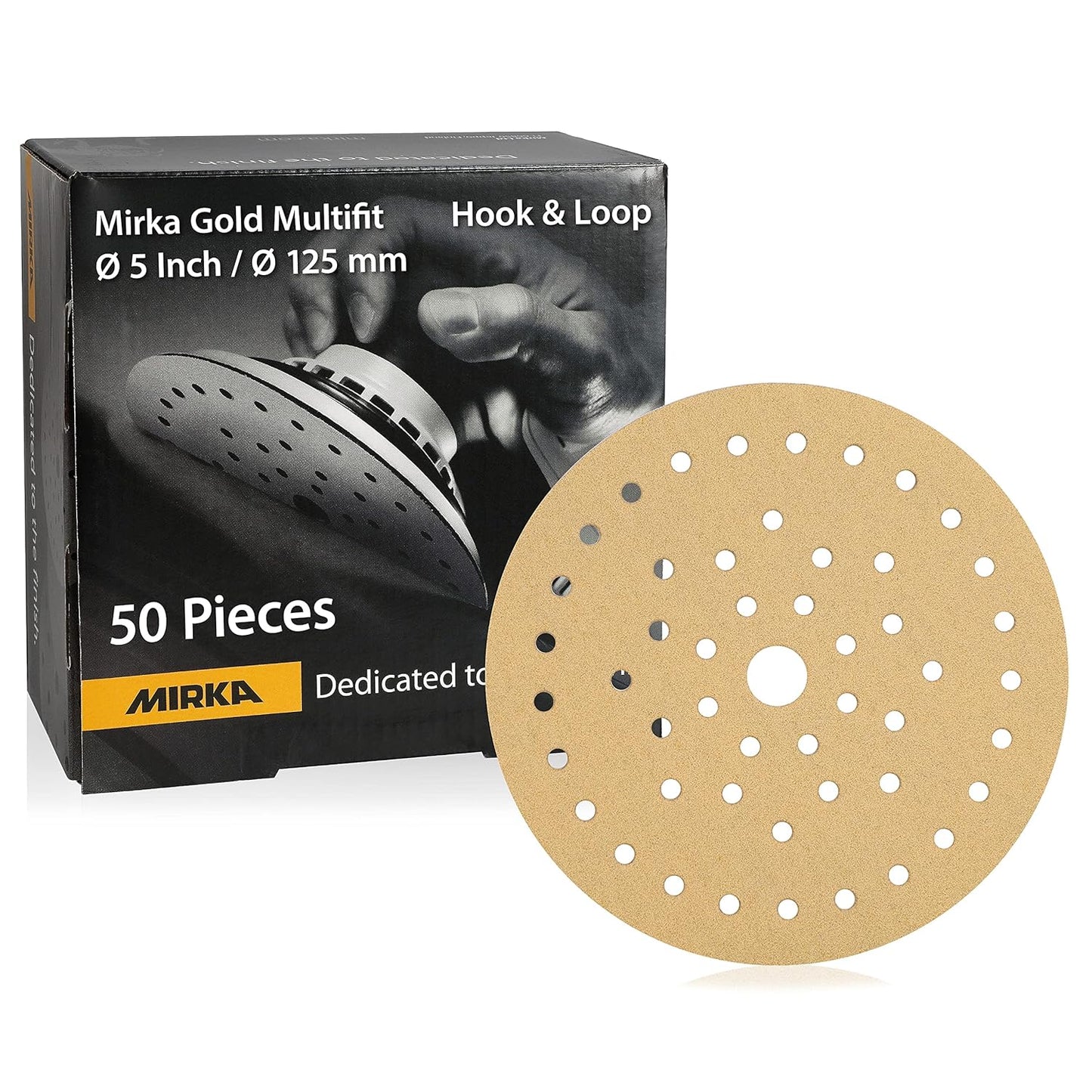 Mirka Gold Multifit 5'' 120 Grit Sandpaper - Smooth Sanding Efficiency!