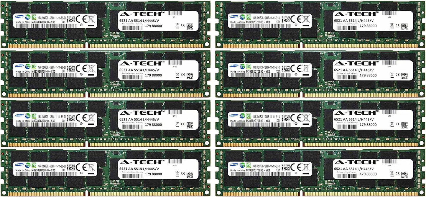 A-Tech 128GB Kit 8X 16GB PC3-12800 RAM for Dell PowerEdge