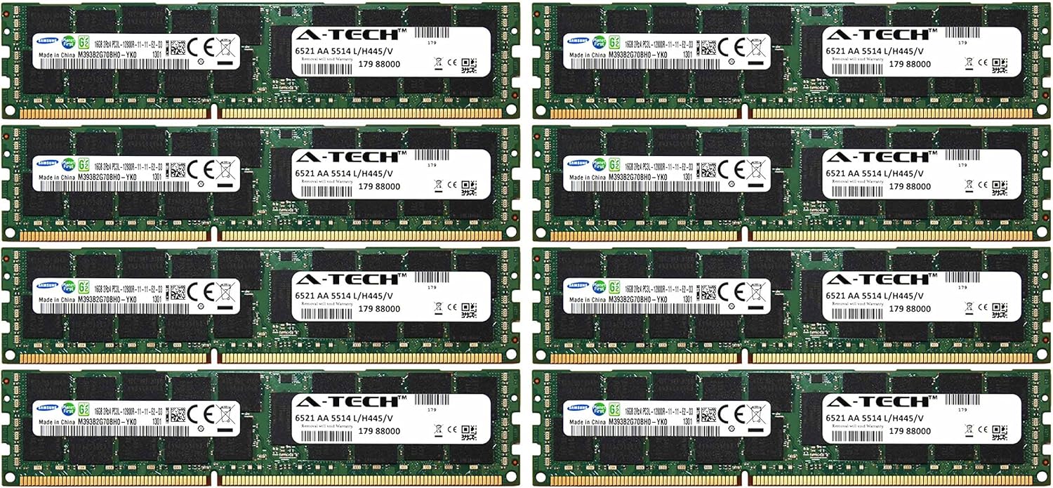 A-Tech 128GB Kit 8X 16GB PC3-12800 RAM for Dell PowerEdge