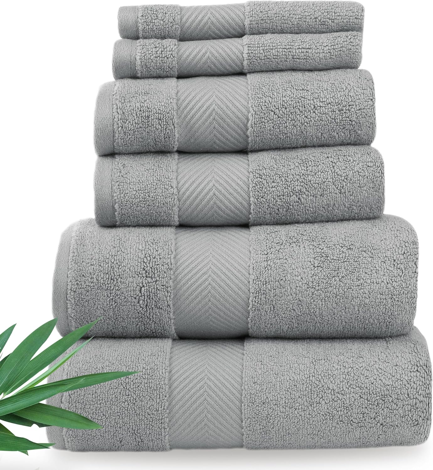 Ultra Soft & Plush Viscose Bamboo Bath Towels - 6 Piece Set