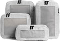 Compression Packing Cubes 4-Pack Light Grey - Double Zipper Organizer