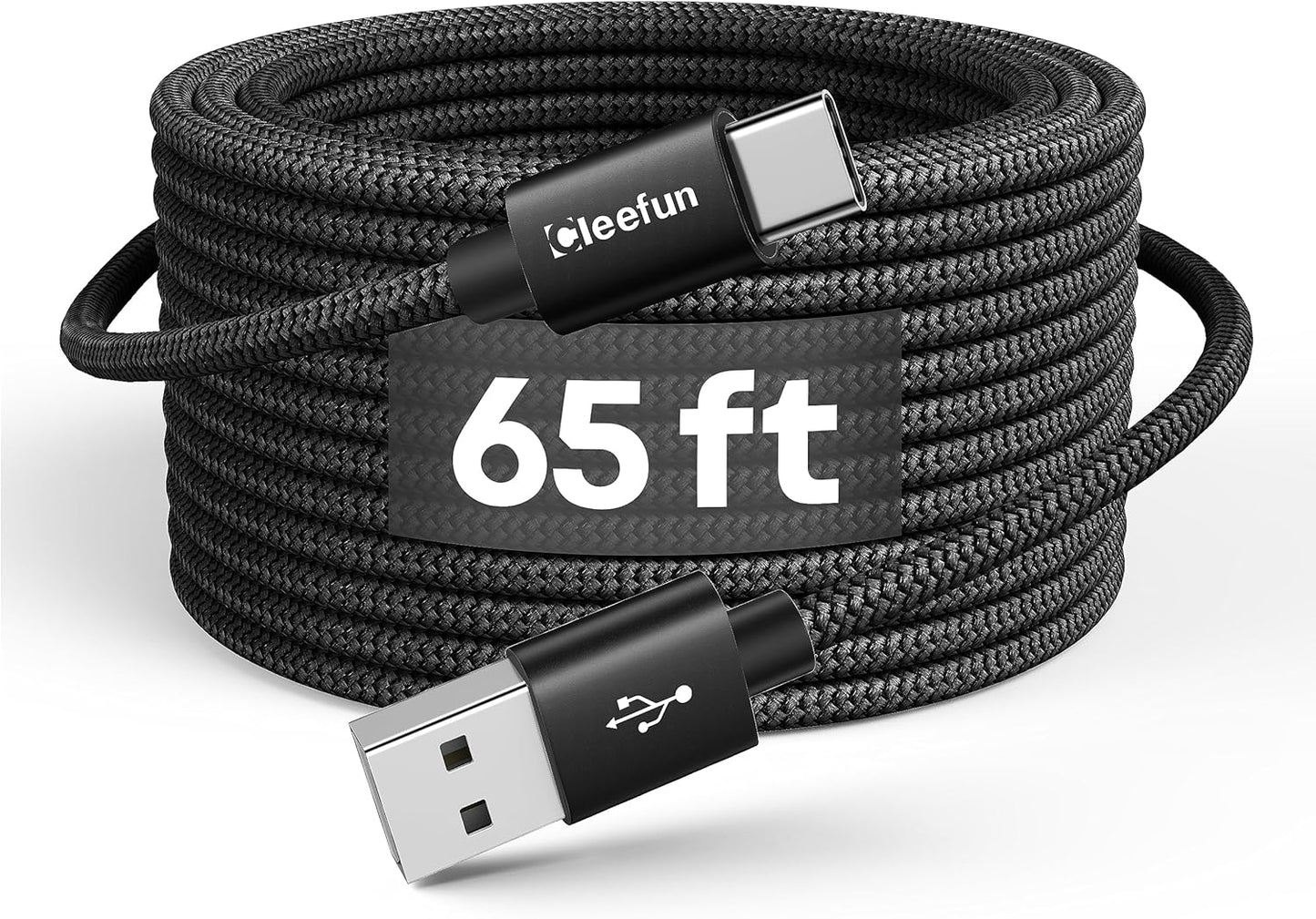 CLEEFUN 65ft Extra Long USB C Cable for Fast Charging Needs