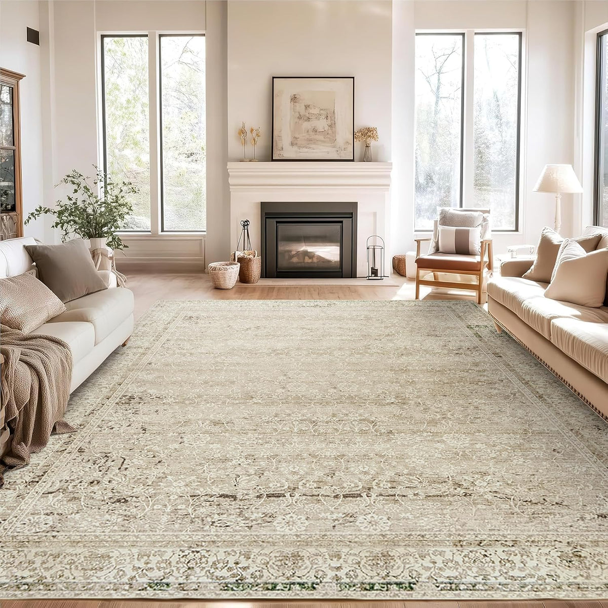 Neutral Area Rugs 8x10 for Living Room and Bedroom Spaces