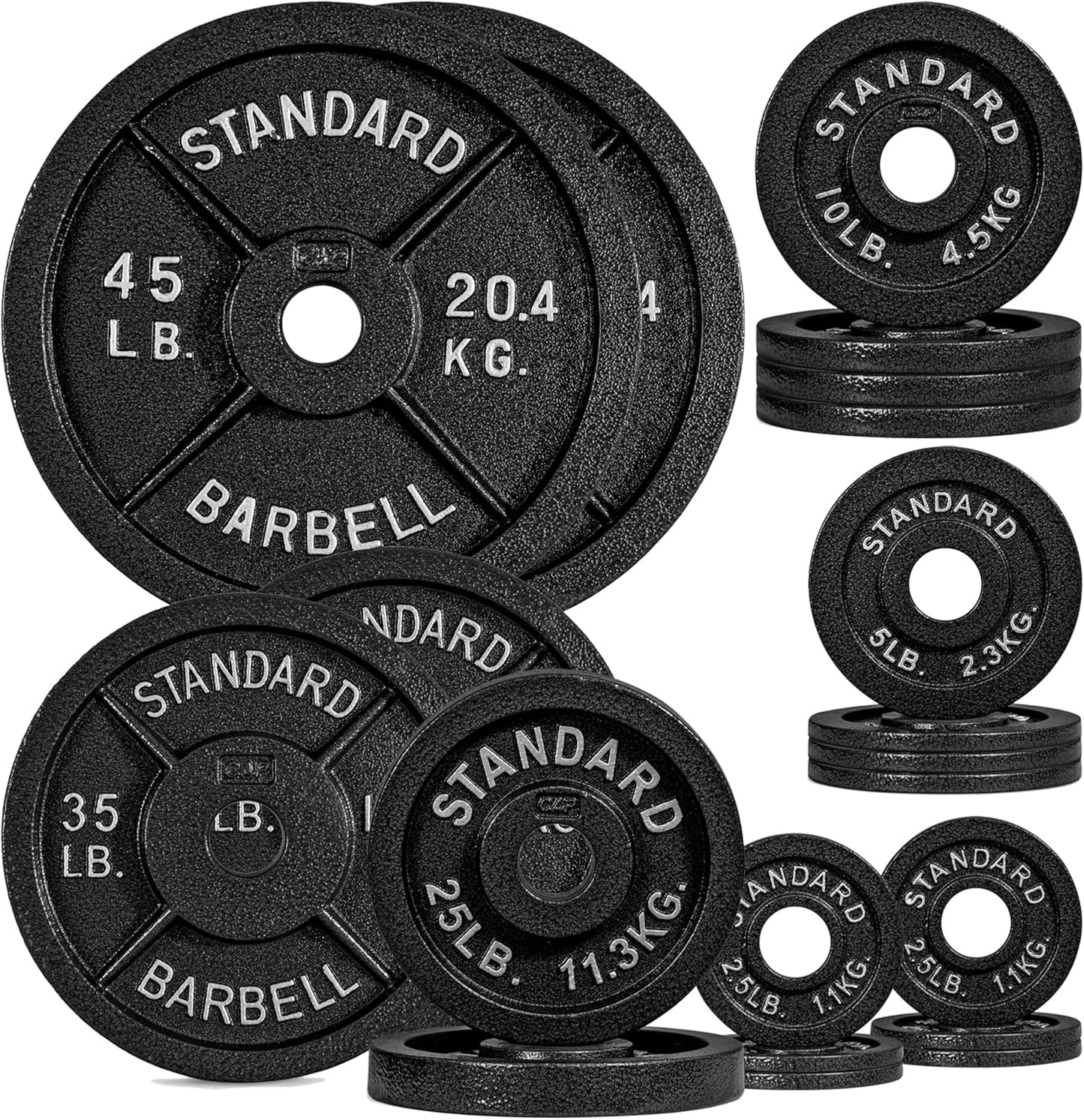 CAP Barbell Olympic Cast Iron Plate Weight Set for All Levels