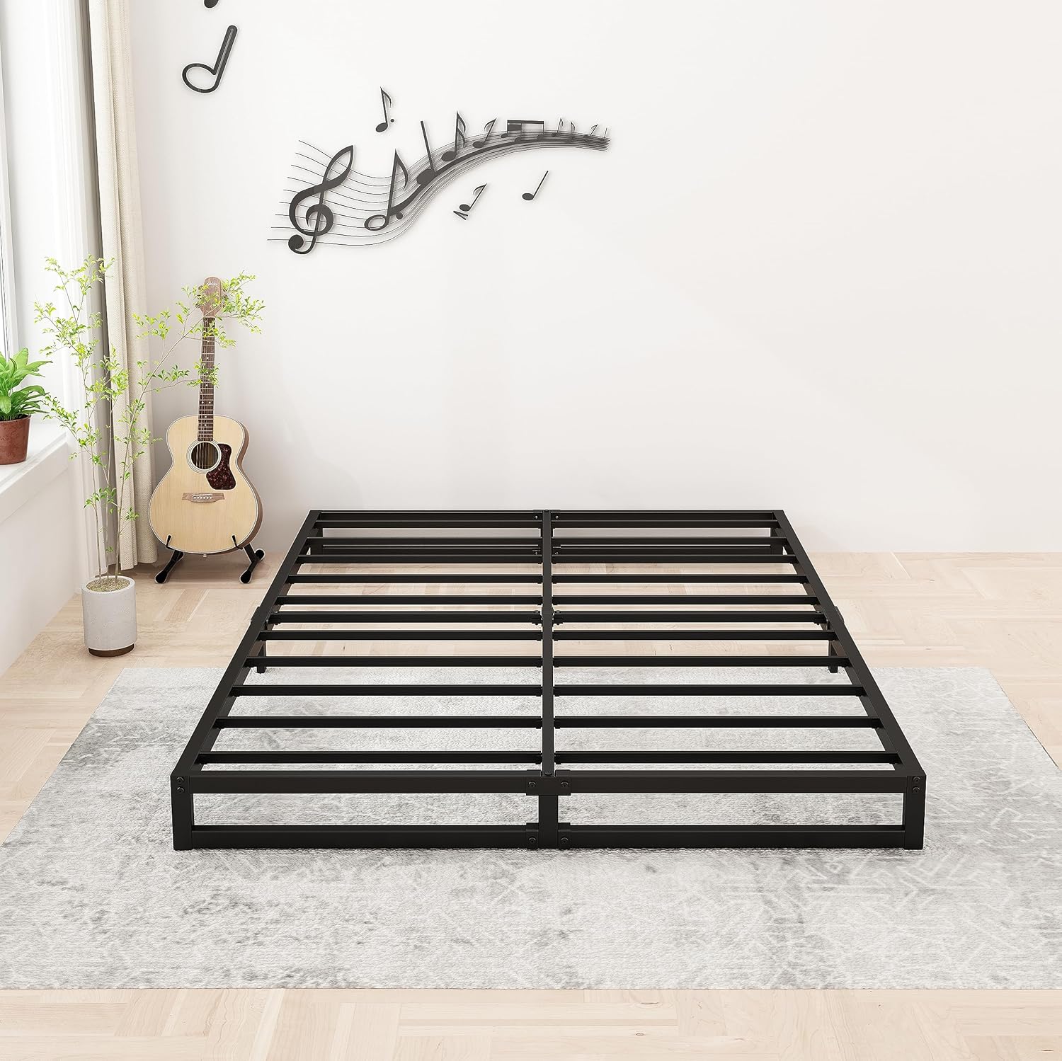 6 Inch King Size Bed Frame Sturdy Mattress Foundation for Comfort