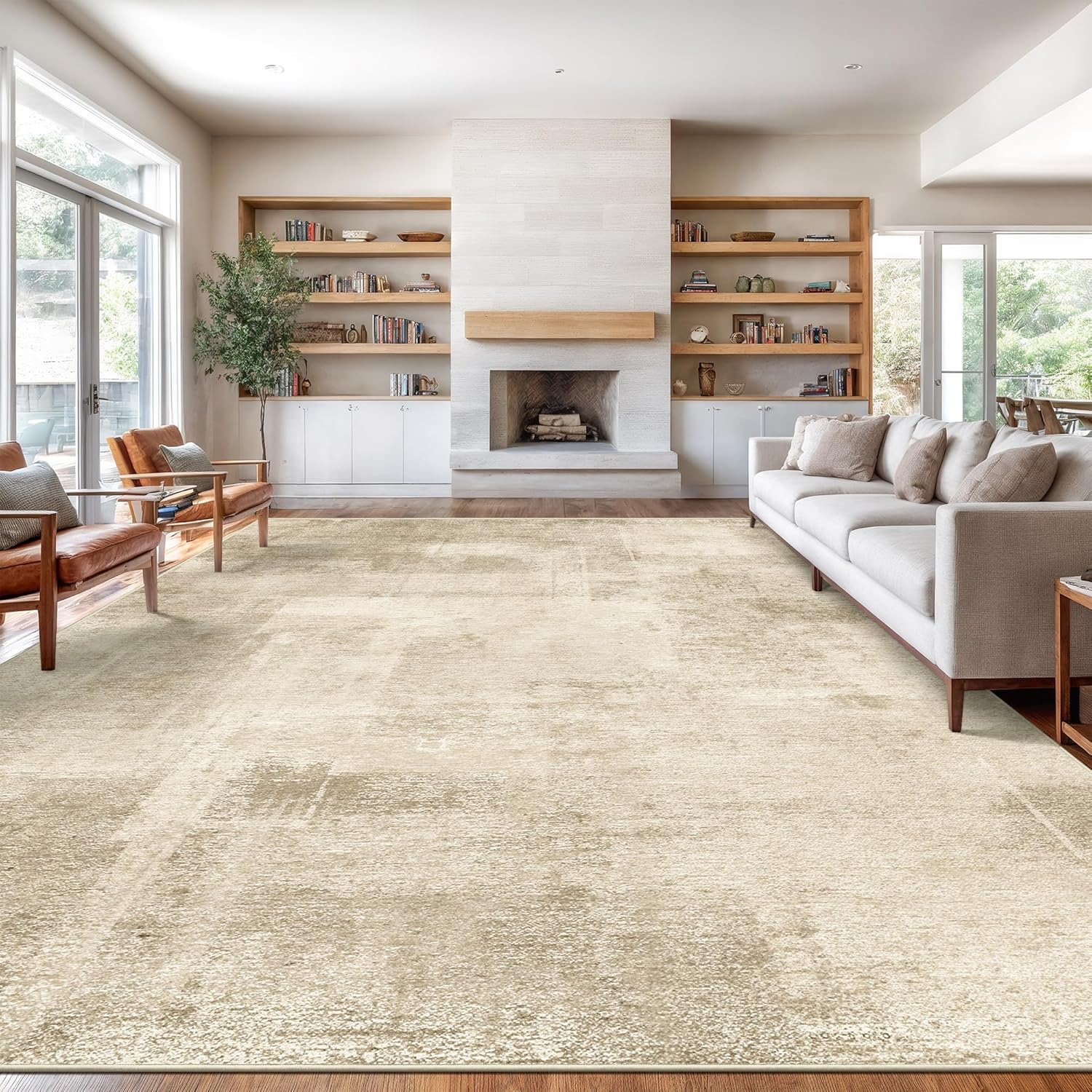 10x14 Area Rugs for Living Room with Non-Slip Backing