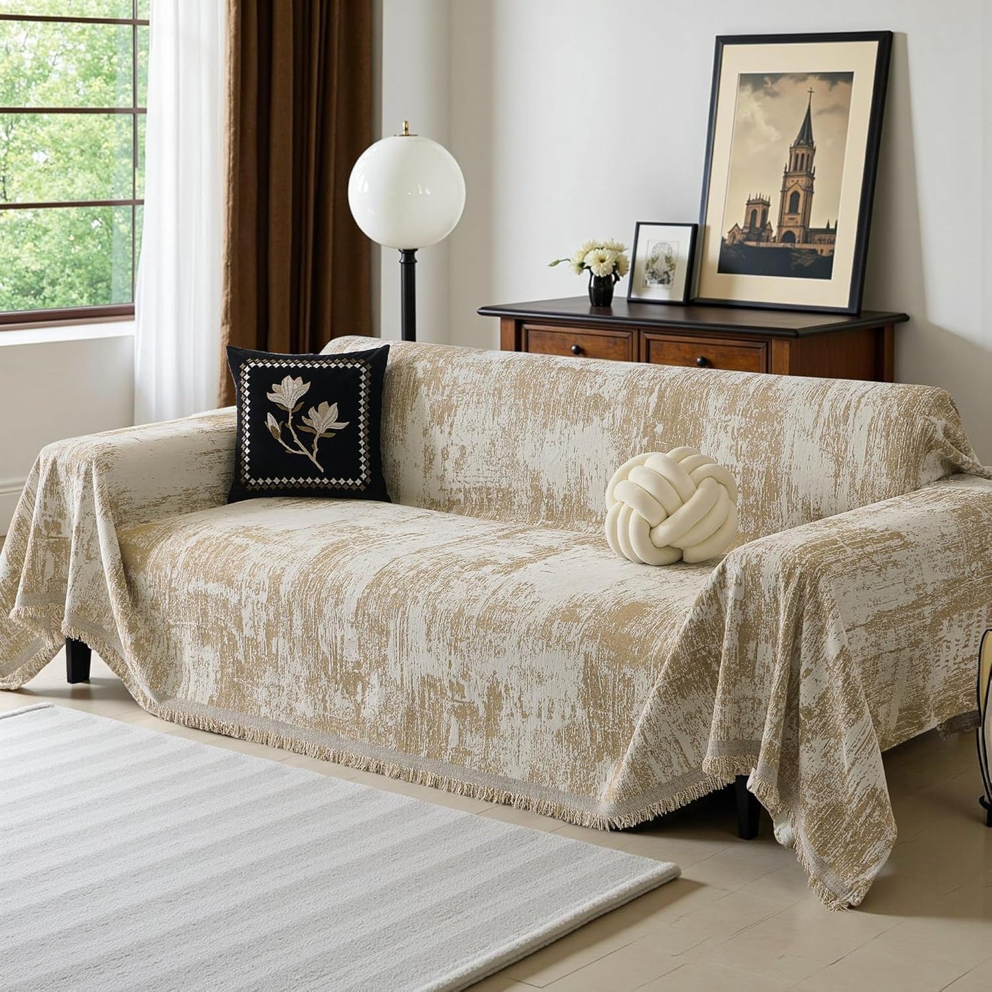 MEETSKY Couch Cover Boho Sofa Covers for 3 Cushion Couch
