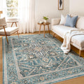 WITSHOCK Living Room Area Rug 6x9 - Washable Boho Low Pile