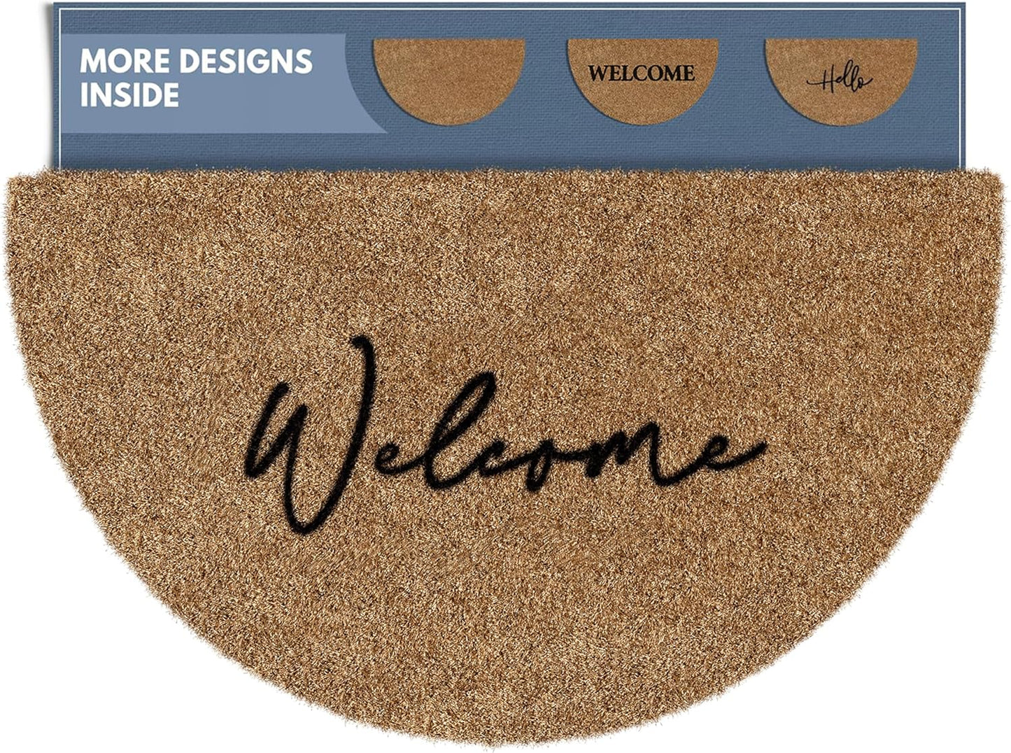 Half Moon Welcome Mat for Front Door and Outdoor Entrance