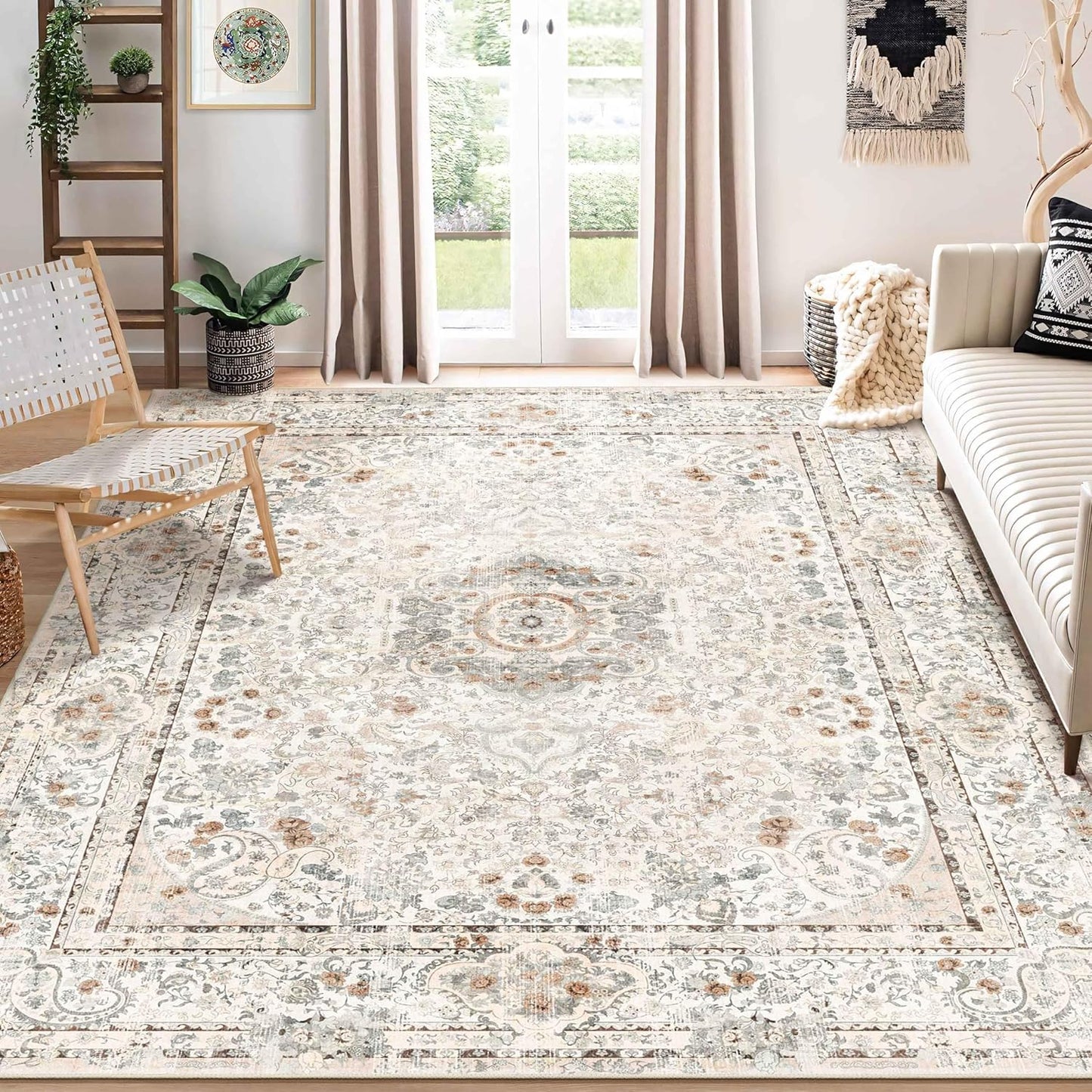 8x10 Area Rugs Washable Boho Vintage Carpet for Home Decor