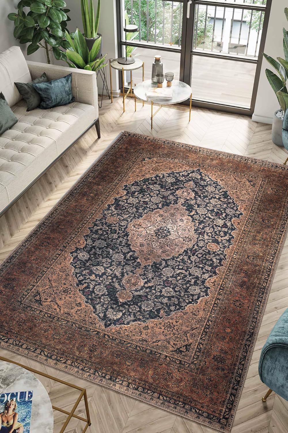 Keen Home Design 6x9 Rug - Vintage Machine Washable Area Rug