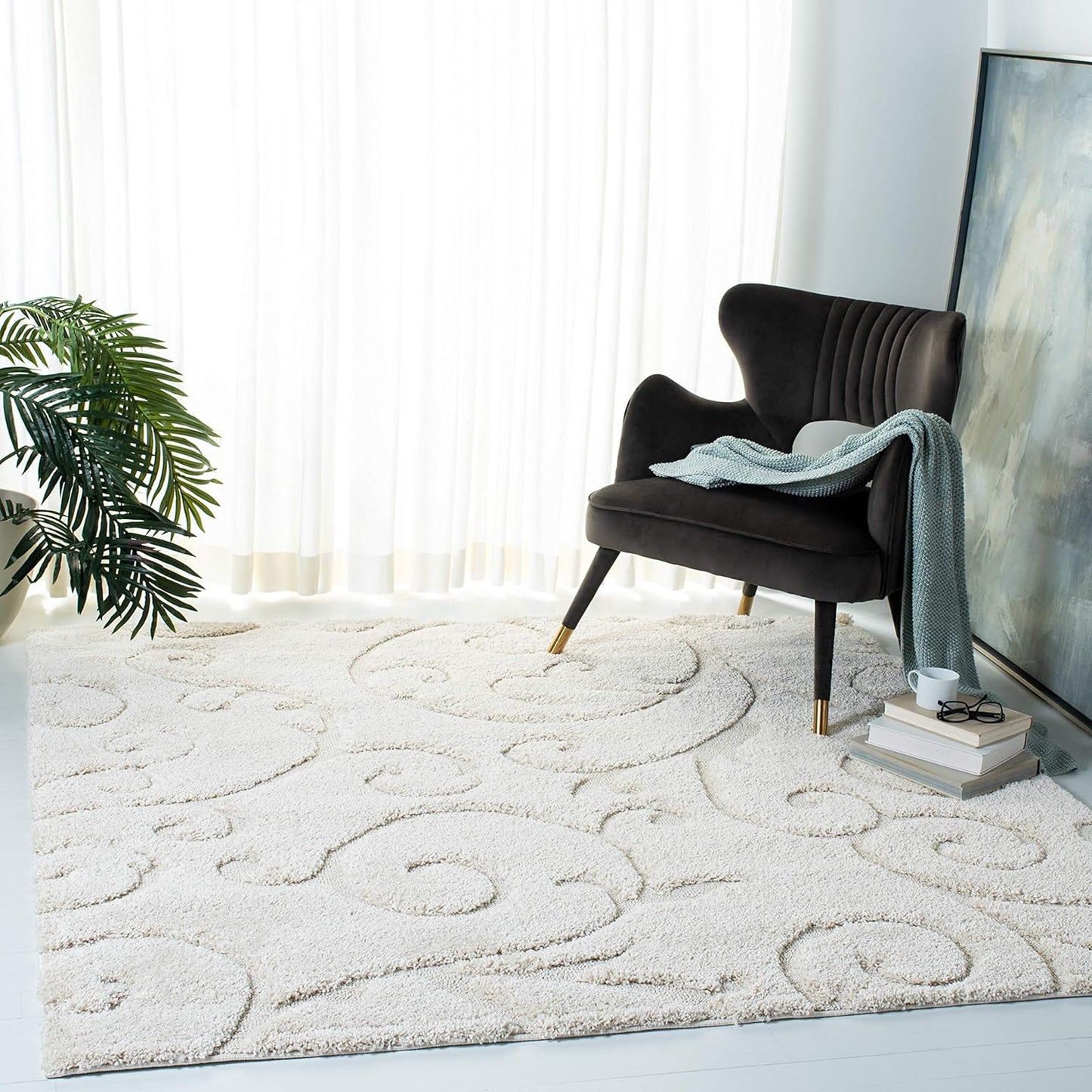SAFAVIEH Florida Shag Collection Area Rug - Cozy Non-Shedding Design