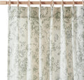 Pinch Pleated Floral Linen Blend Curtains 96in Panels - Light