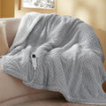 Electric Heated Blanket Throw Diamond Patterned Shaggy Sherpa - Fast