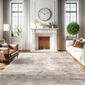 Washable Abstract Rug 8X10 - Soft Low Pile Vintage Area Rug