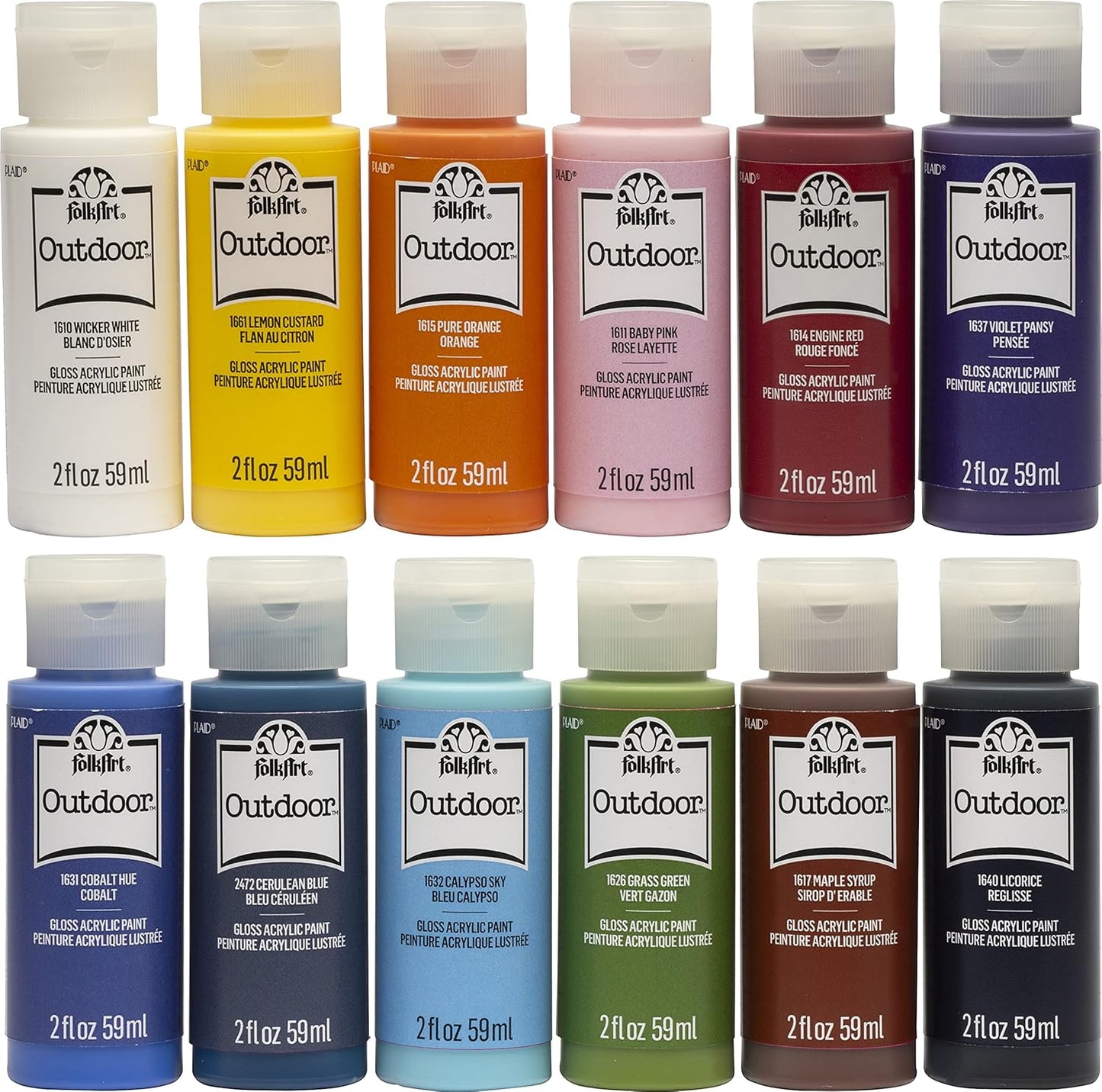 FolkArt Outdoor Gloss Acrylic Craft Paint Set for Artists