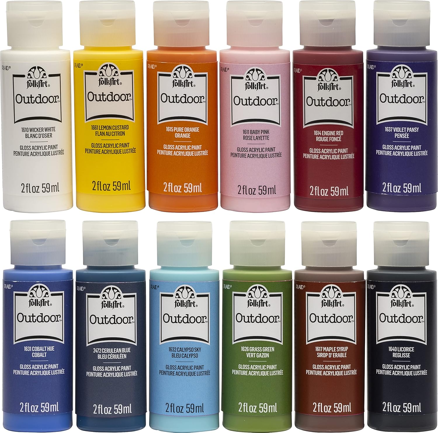 FolkArt Outdoor Gloss Acrylic Craft Paint Set for Artists