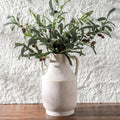 Mitt&Ditt Ceramic Flower Vase with Handles, 11 in Tall Off-White