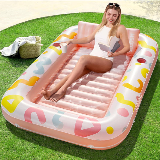 SLOOSH Inflatable Tanning Pool Lounger Float for Ultimate Relaxation