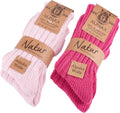 Warm Alpaca Socks for Men - 4 Pairs, Thick Thermal Calf Socks