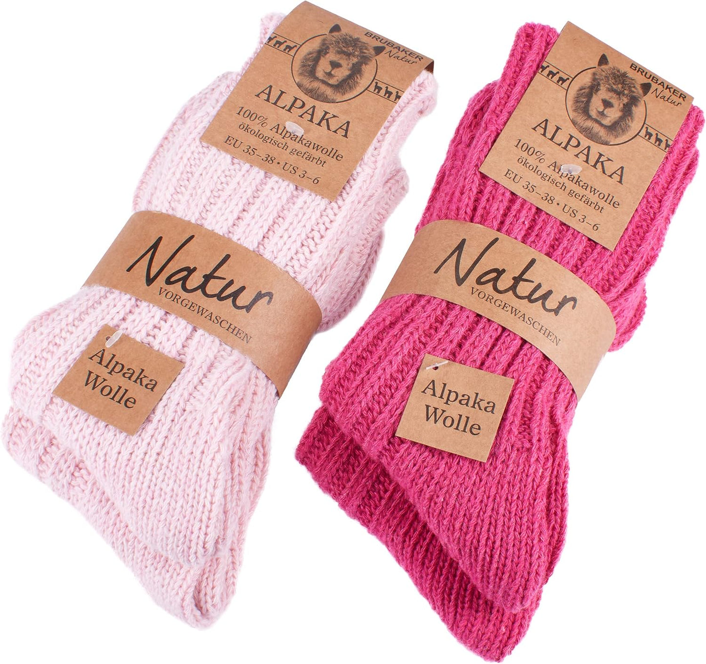 Warm Alpaca Socks for Men or Women - 4 Pairs of Comfort