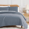 King Quilt Set Slate Blue - Oversized Microfiber Quilt