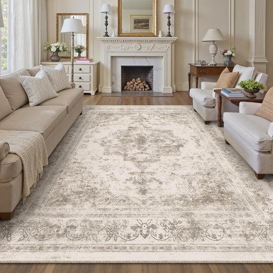 Vintage Medallion Area Rug 8x10 for Living Room and Bedroom