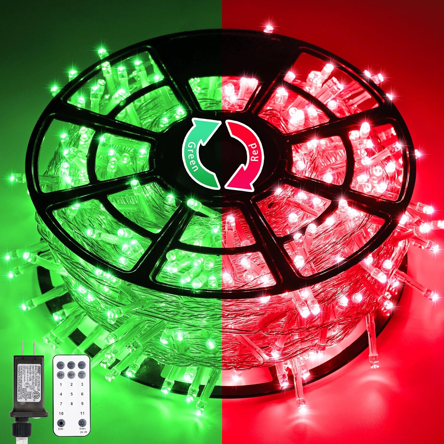 Color Changing 168ft 600 LED Red Green Halloween Lights Outdoor