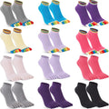 Toe Yoga Socks with Grips 6 Pairs - Pilates & Barre Non-Slip Socks