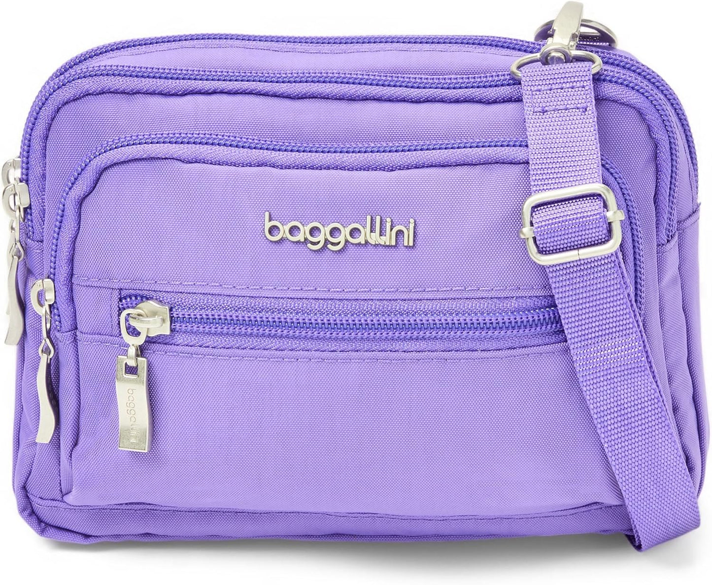 Baggallini Triple Zip Small Crossbody Bag for Women - Versatile Style