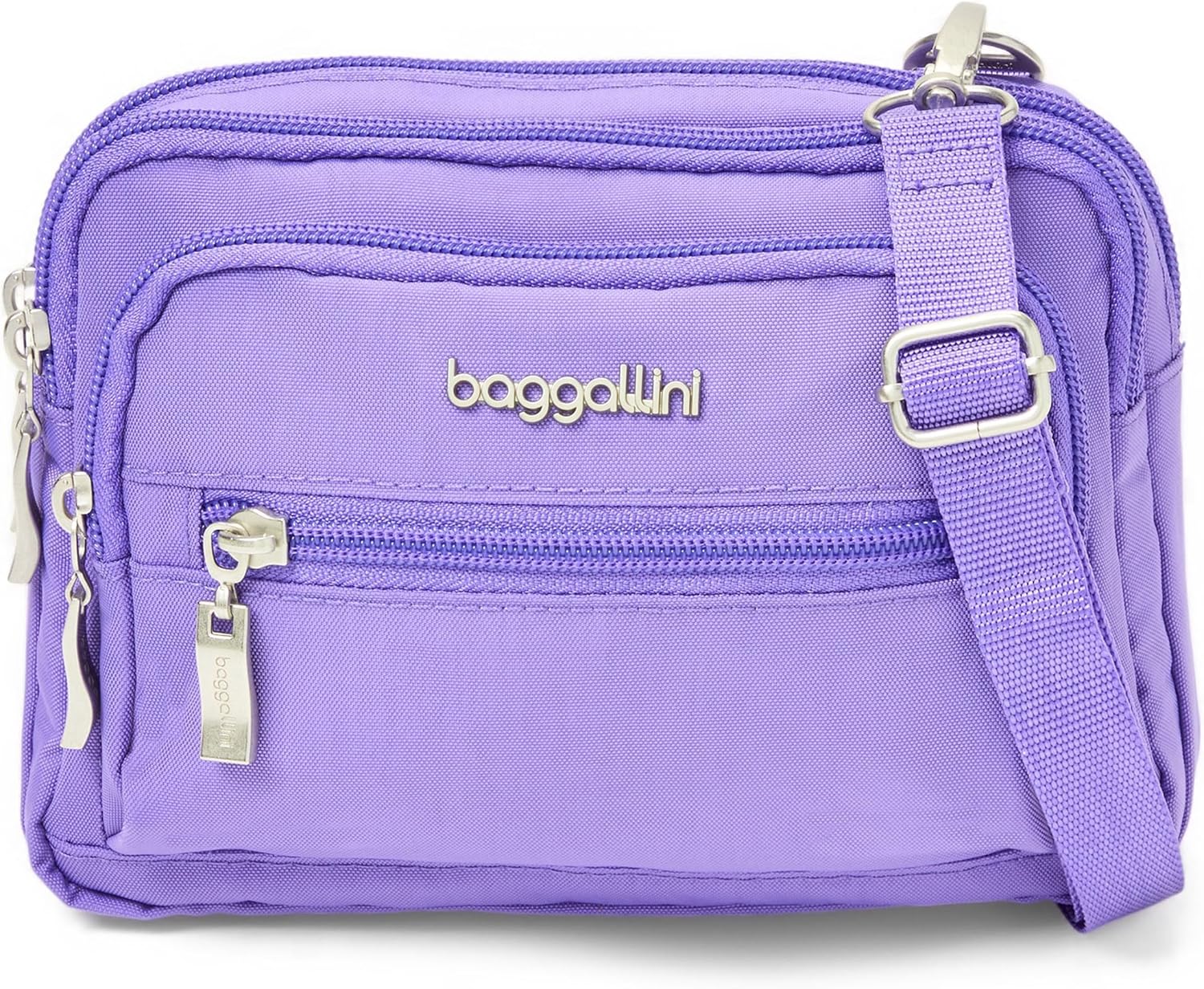 Baggallini Triple Zip Small Crossbody Bag for Women - Versatile Style