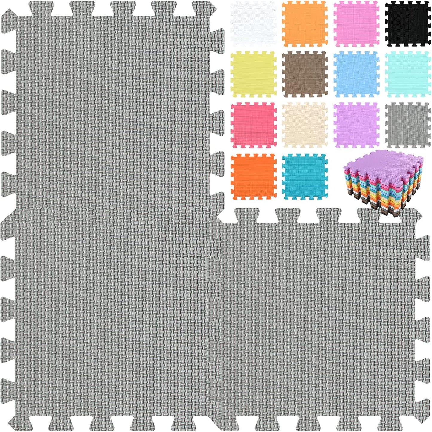 qqpp EVA Rubber Interlocking Puzzle Foam Floor Mats for Kids
