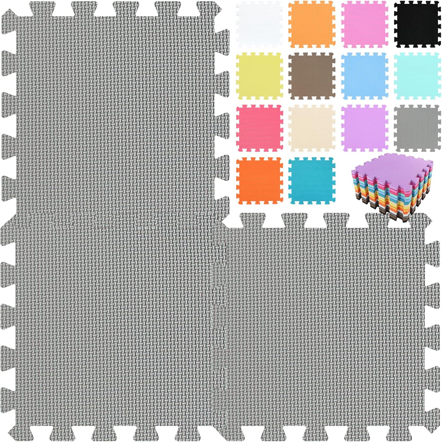 qqpp EVA Rubber Interlocking Puzzle Foam Floor Mats for Kids