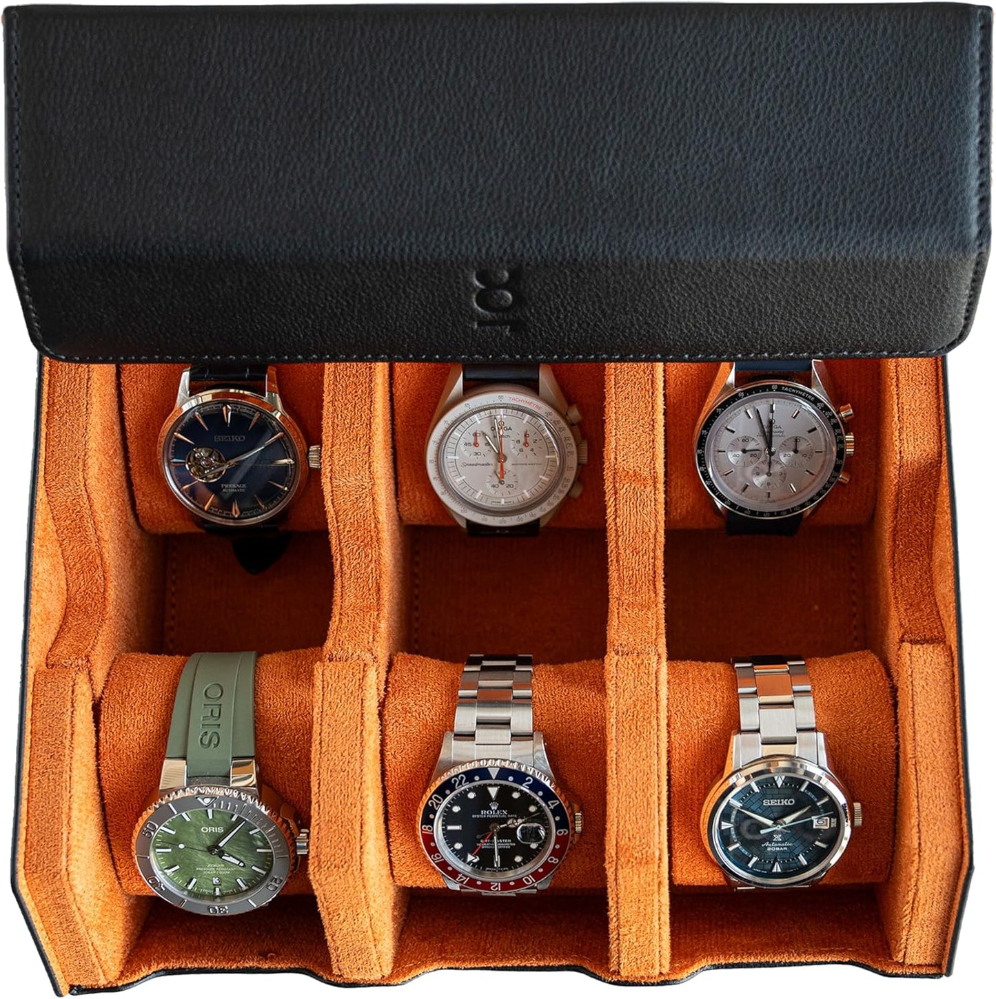 Travel in Style: 6-Watch Genuine Leather Case by DailyWatch