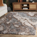 Horizon Shag Area Rug 5ft 3in x 7ft 7in Taupe & Blue - Plush Durable