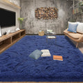 Tepook Super Soft Fluffy Rug 8 x 10 - Plush Light Navy Area Rug