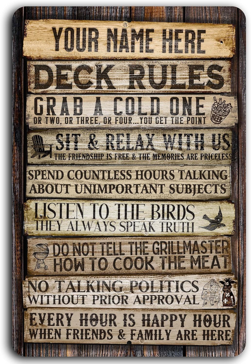 Personalized Deck Rules Sign for Your Outdoor Space