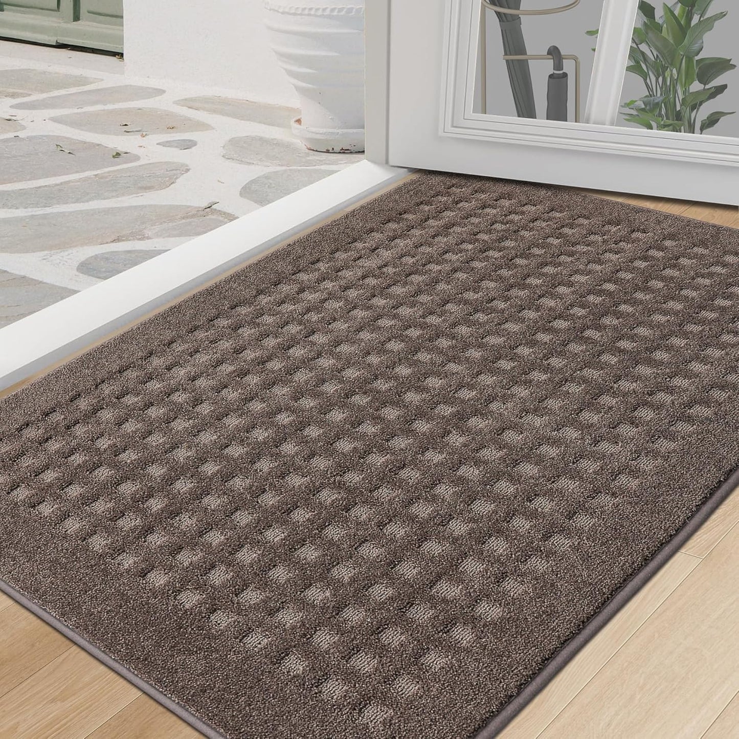 BEQHAUSE Waffle Door Mats Indoor for Muddy Paws and Shoes