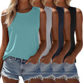 Ficerd 4 Pack Women's Sleeveless Tops - Comfortable Casual Tanks Shoes