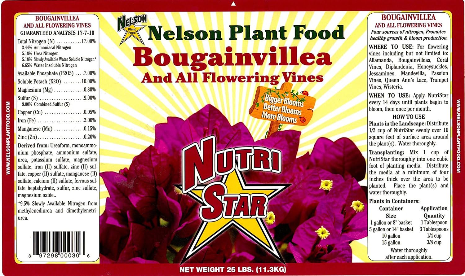 Bougainvillea Fertilizer for Healthy Vines by Nelson Plant Food
