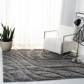 Florida Shag Area Rug - 5 ft Square Grey & Grey, Plush 1.2in