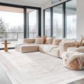 6x9 ft Area Rug Pink Boho Indoor Rug - Machine Washable, Low Pile
