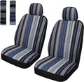 Baja Saddle Blanket Car Seat Covers Front Set - Breathable Striped Fit