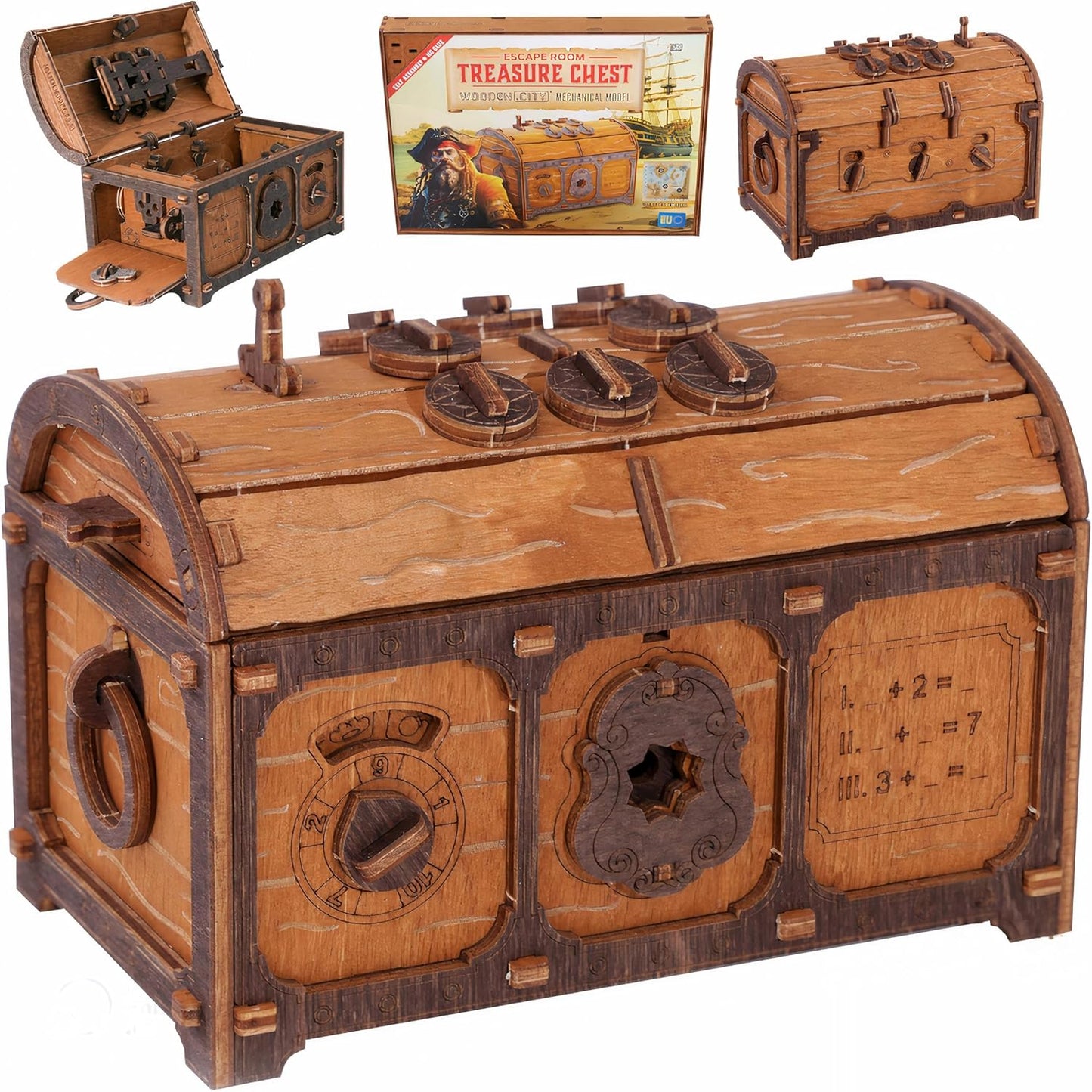 WOODEN.CITY Treasure Chest Escape Room Puzzle Box for Adults