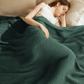 Bedsure 100% Cotton Waffle Weave Queen Blanket - Lightweight Comfort