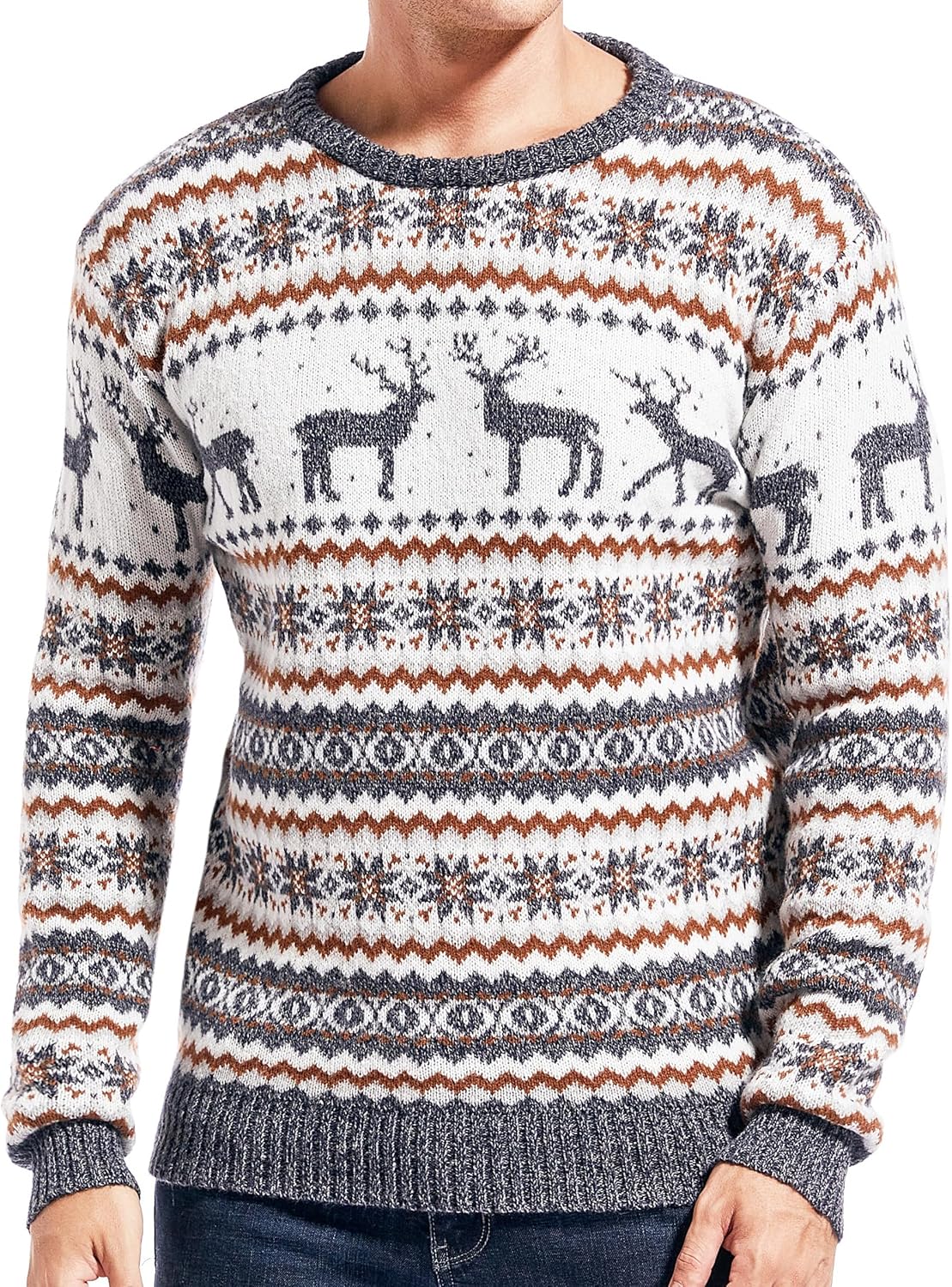 Men's Christmas Rudolph Reindeer Holiday Sweater Cardigan
