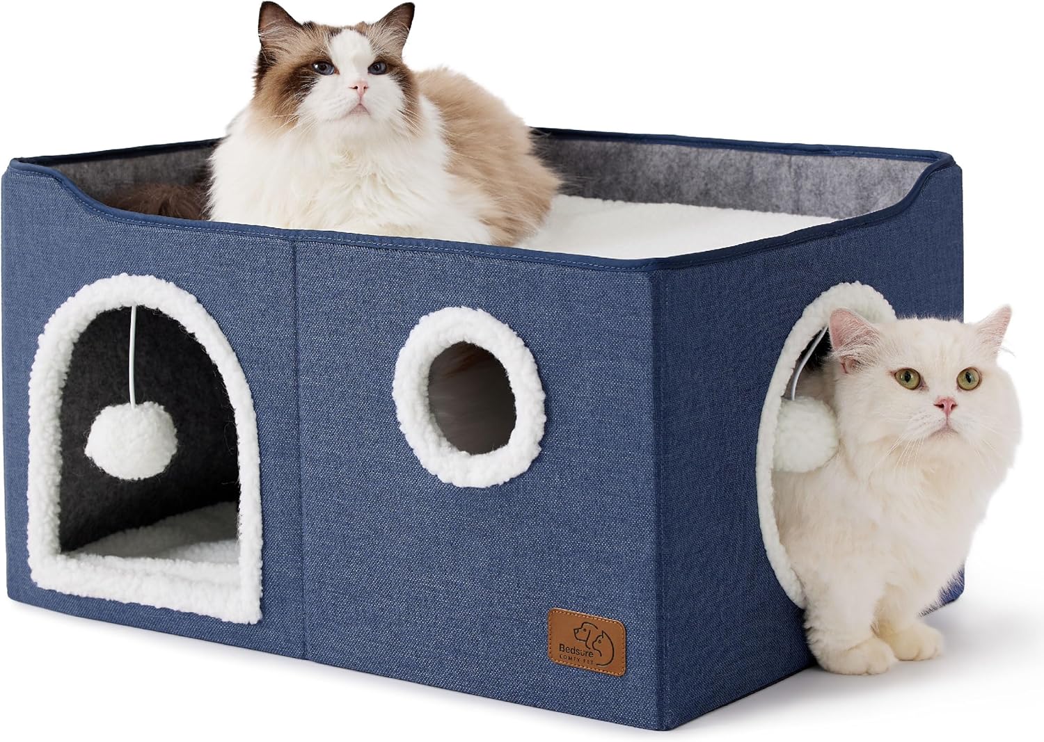 Cozy Extra Wide Cat House for Indoor Cats and Small Pets