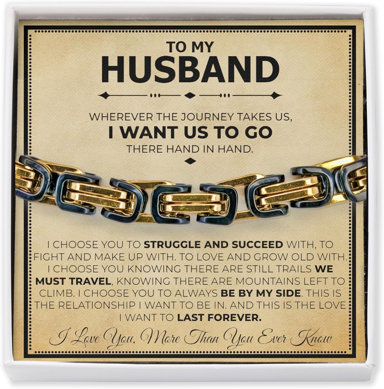 Classic Steel Bracelet Gift Set for Husband - Romantic Jewelry