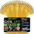 Cat 6 Ethernet Cable 50-Pack 1 ft Patch Cords - Color Coded Value