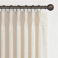 Small Linen Blend Ivory Birch Curtains 54 in Long 2 Panels Set - Light